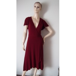 M + S vínové pružné šaty V.42